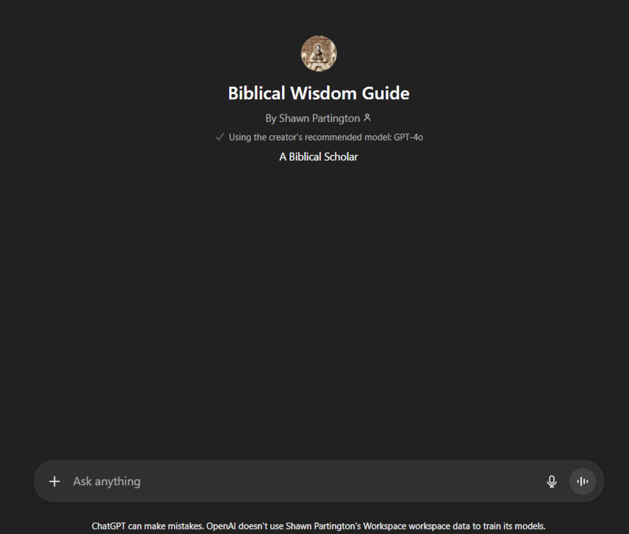 Biblical Wisdom Guru – AI agent offering biblical guidance across denominations